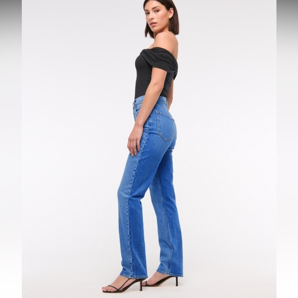 Women’s ABERCROMBIE & FITCH The 90’s Straight Ultra High Rise jeans- Size 4 Long - Picture 4 of 12